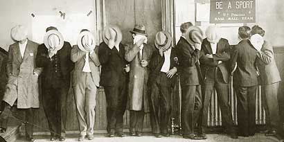 Members of The Purple Gang Hiding Their Faces From Camera 1929